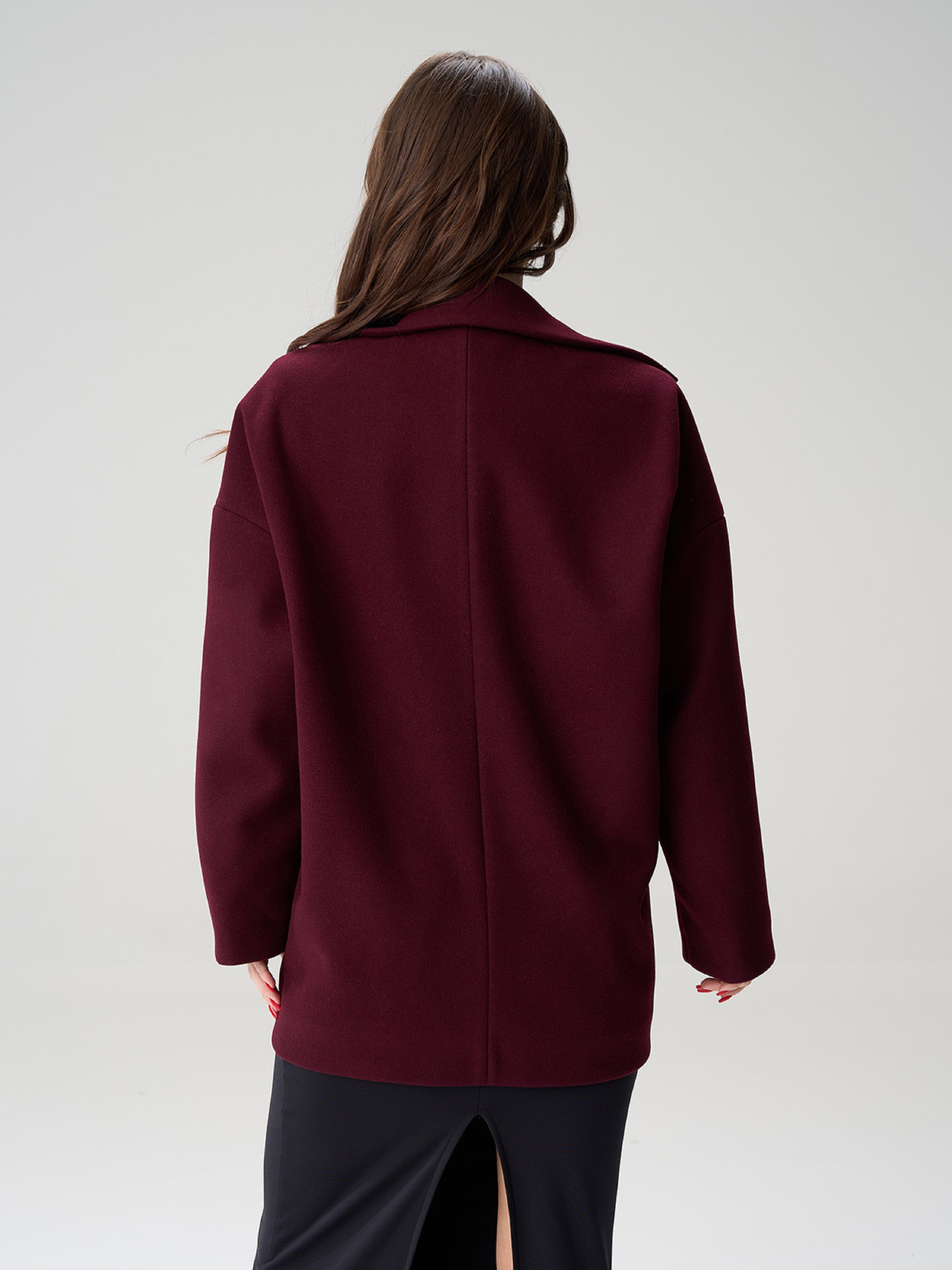 Пальто и плащи ISSA Plus модель 15499_темно-бордовый Фото