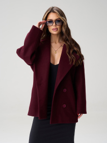Пальто и плащи ISSA Plus модель 15499_темно-бордовый Фото