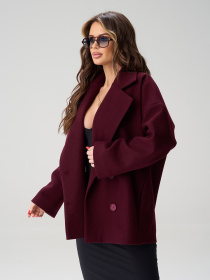 Пальто и плащи ISSA Plus модель 15499_темно-бордовый Фото