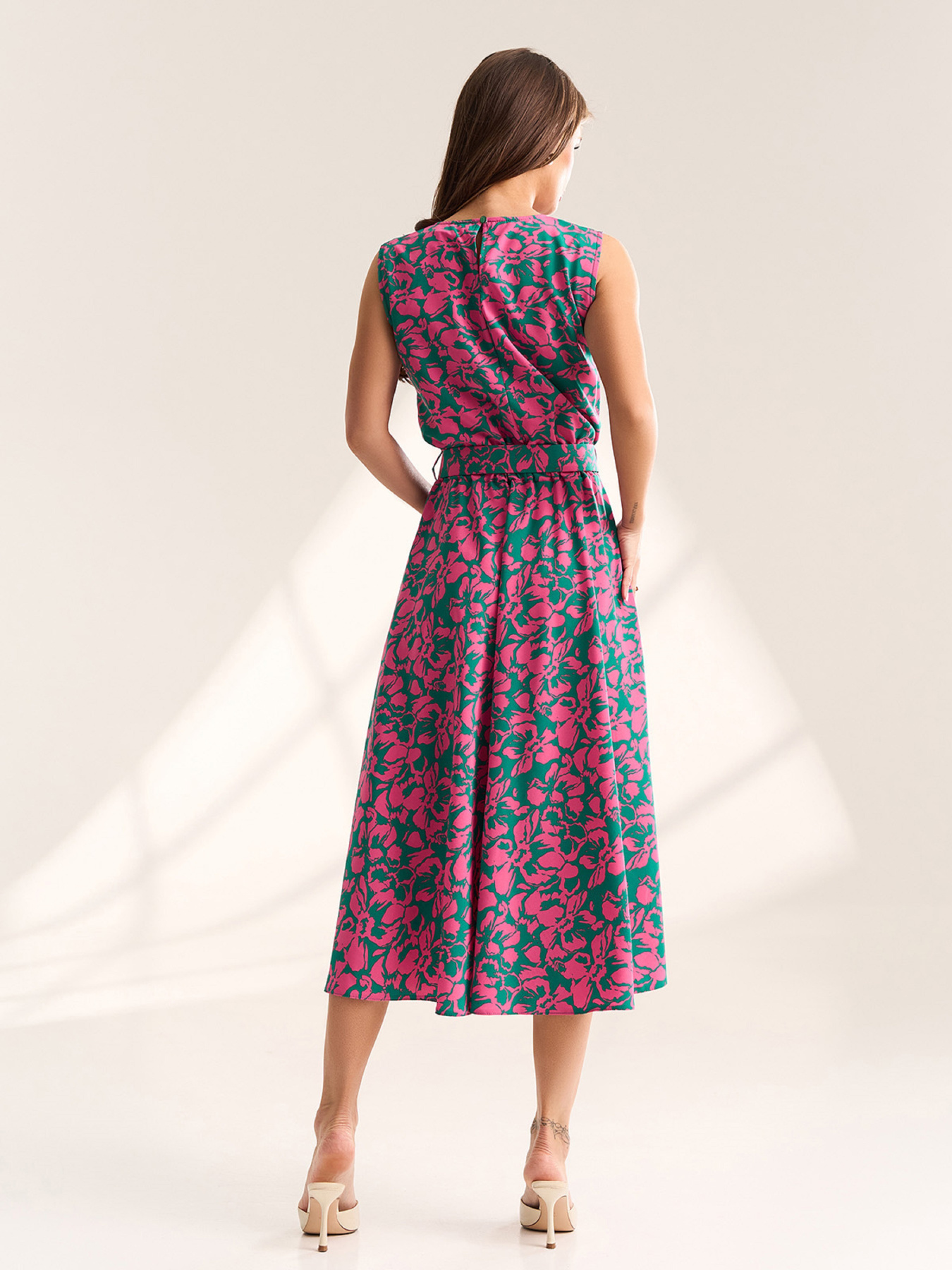 Платья ISSA Plus модель 15563_зеленый_розовый Фото