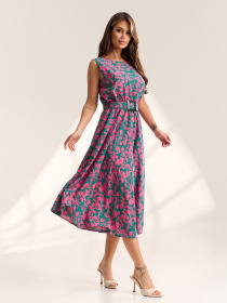 Платья ISSA Plus модель 15563_зеленый_розовый Фото