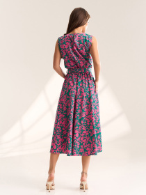 Платья ISSA Plus модель 15563_зеленый_розовый Фото