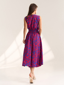 Сукня міді ISSA Plus модель 15563_синий_красный Фото