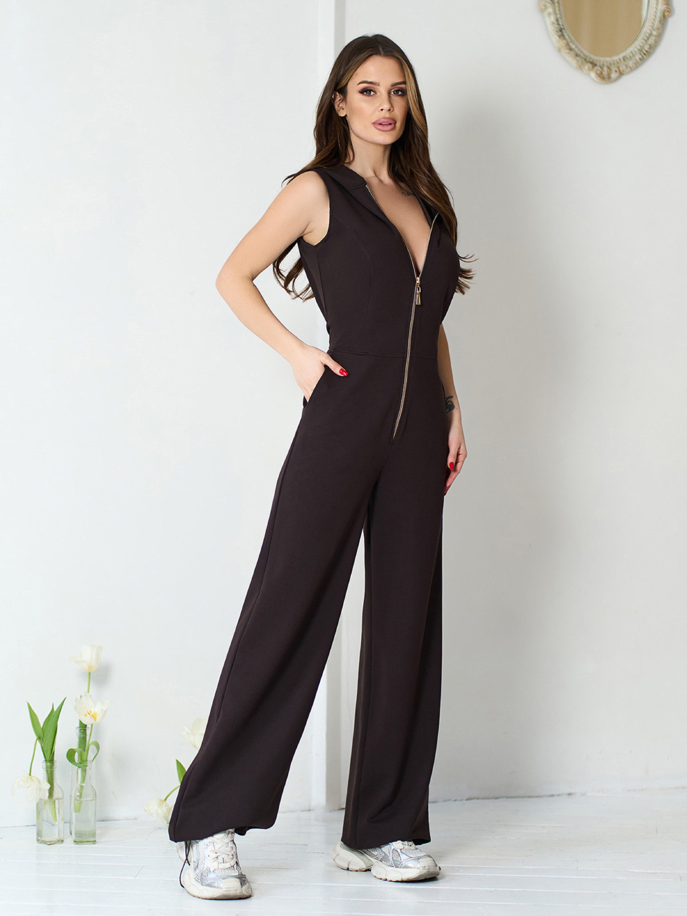 Комбинезоны ISSA Plus модель 15571_темно-коричневый Фото