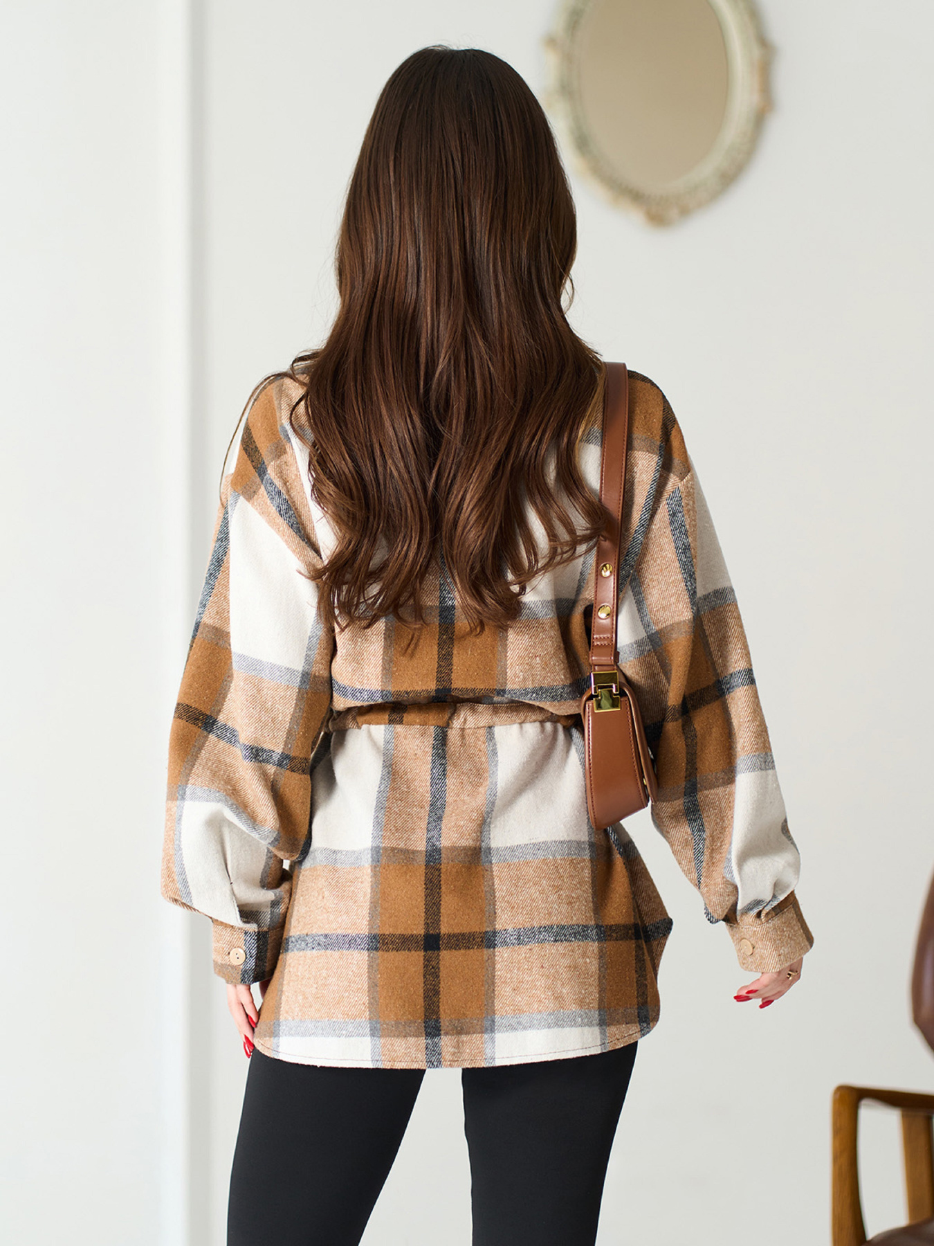 Сорочка в клітинку ISSA Plus модель 15573_коричневый Фото