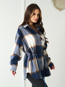 Сорочка в клітинку ISSA Plus модель 15573_синий Фото