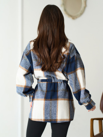 Сорочка в клітинку ISSA Plus модель 15573_синий Фото