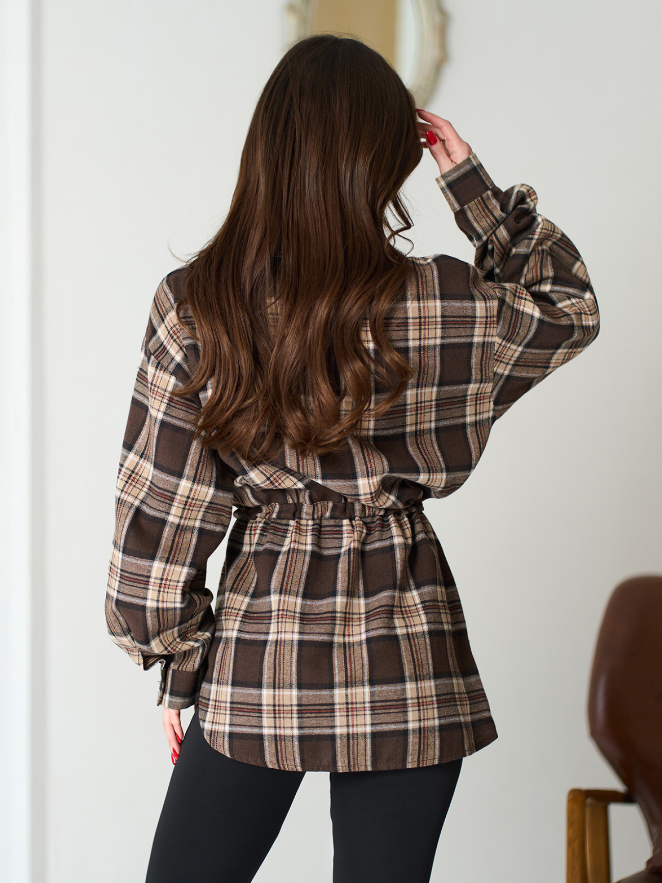 Рубашки ISSA Plus модель 15576_коричневый Фото