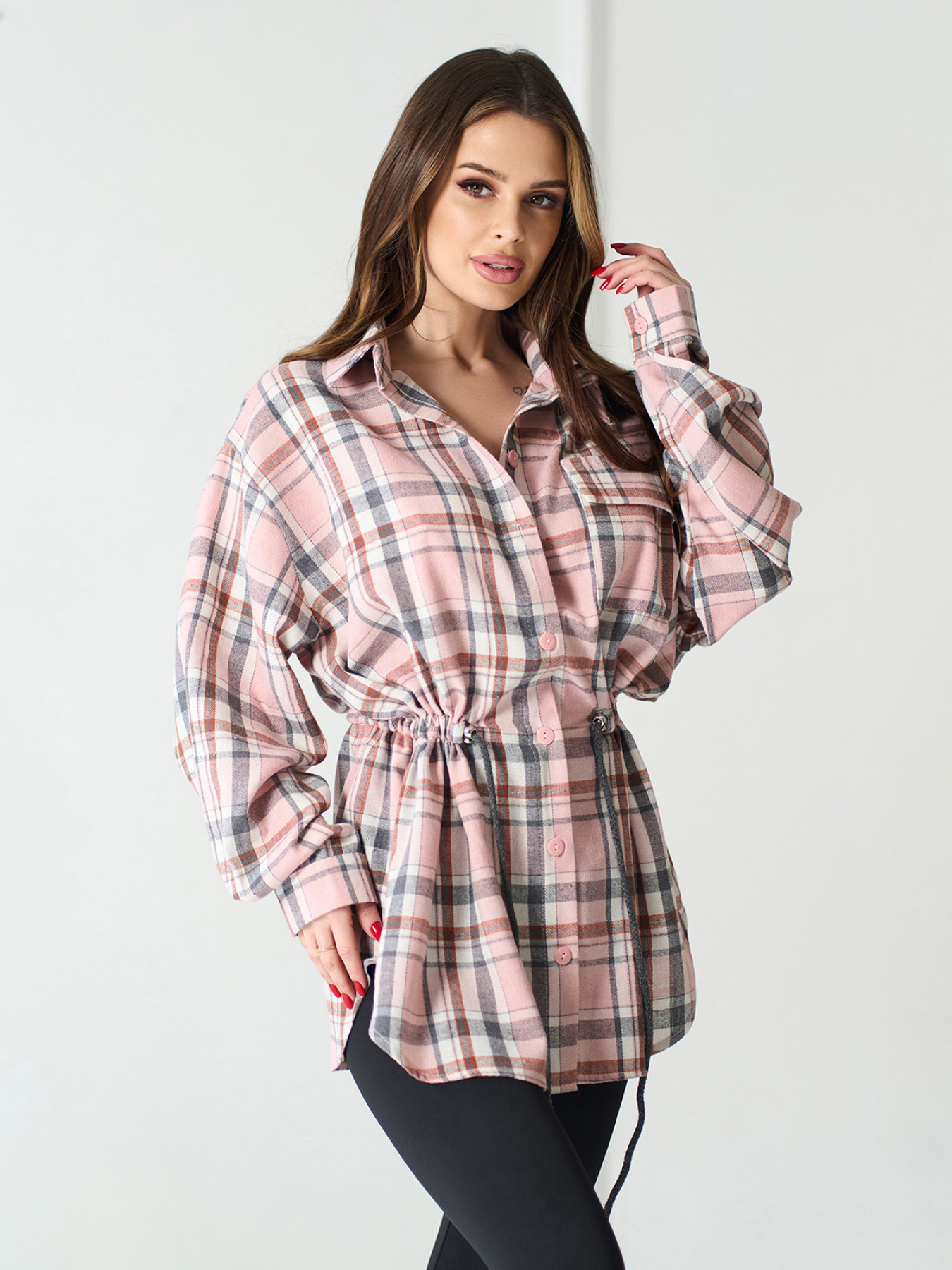 Рубашки ISSA Plus модель 15577_розовый Фото