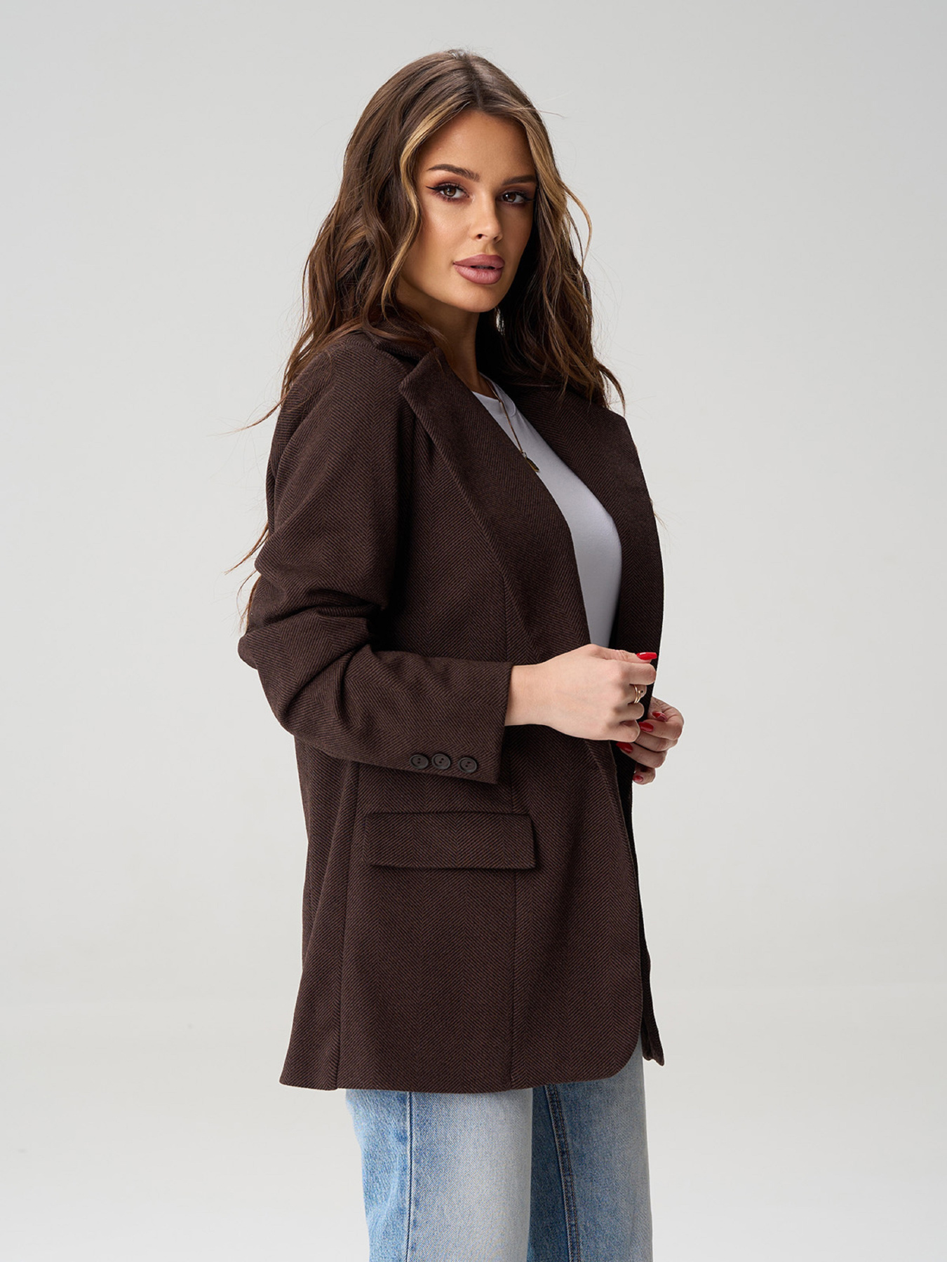 Пиджаки ISSA Plus модель 15578_темно-коричневый Фото