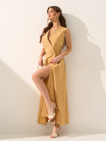 Платья ISSA Plus модель 15583_горчичный Фото