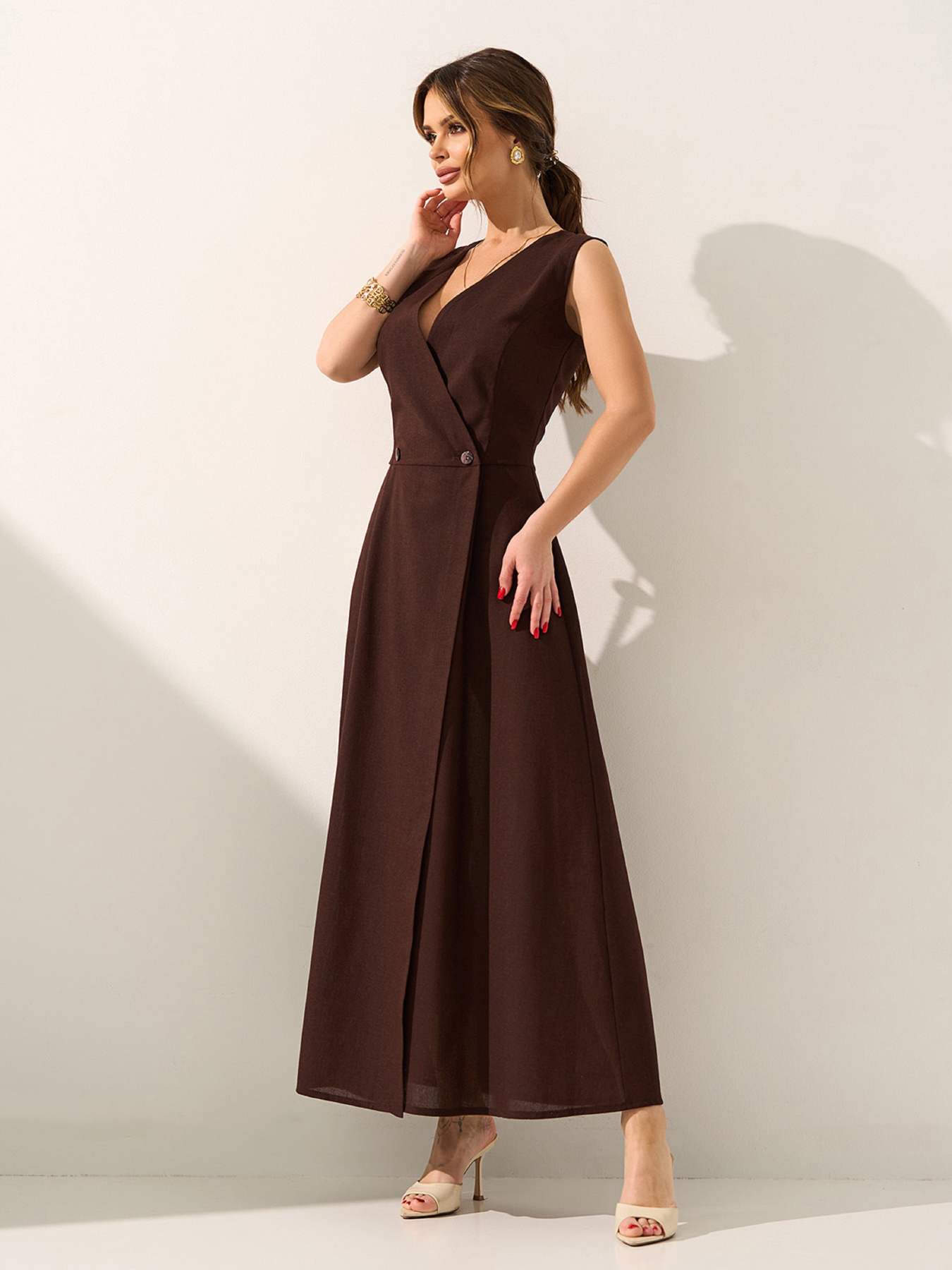 Платья ISSA Plus модель 15584_темно-коричневый Фото