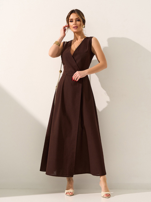 Платья ISSA Plus модель 15584_темно-коричневый Фото