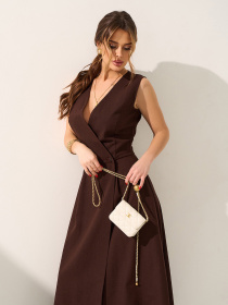 Платья ISSA Plus модель 15584_темно-коричневый Фото