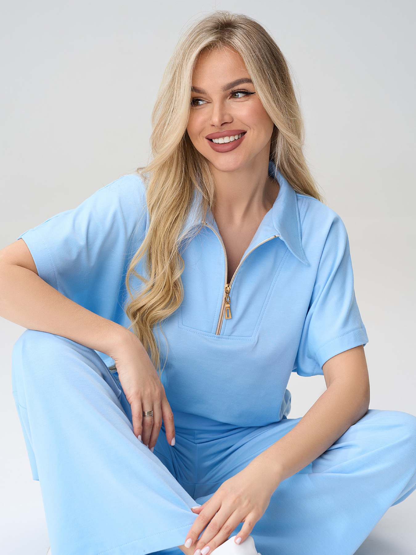 Костюмы ISSA Plus модель 15585_голубой Фото