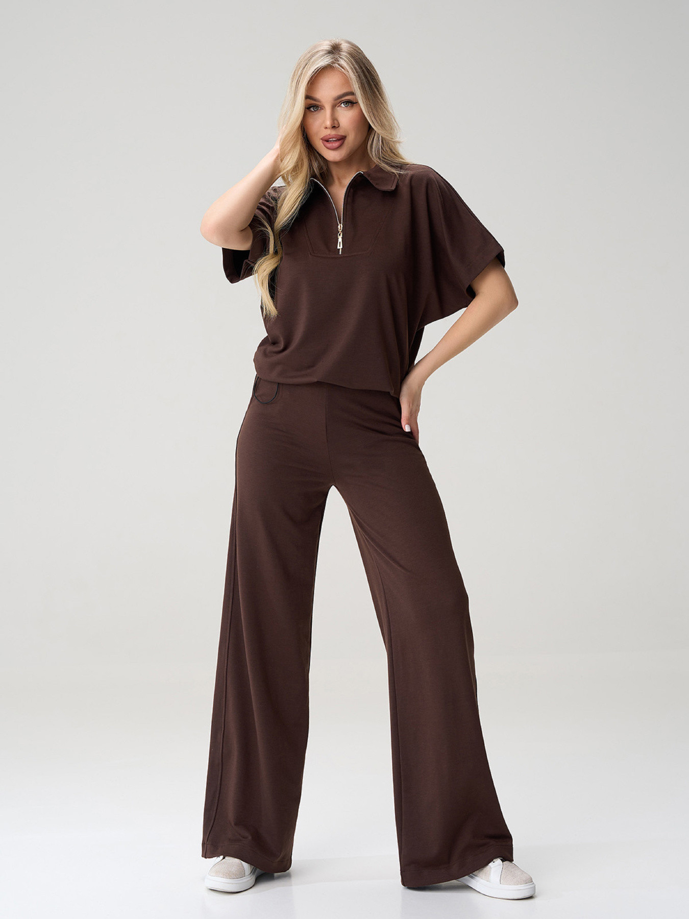 Костюмы ISSA Plus модель 15585_темно-коричневый Фото