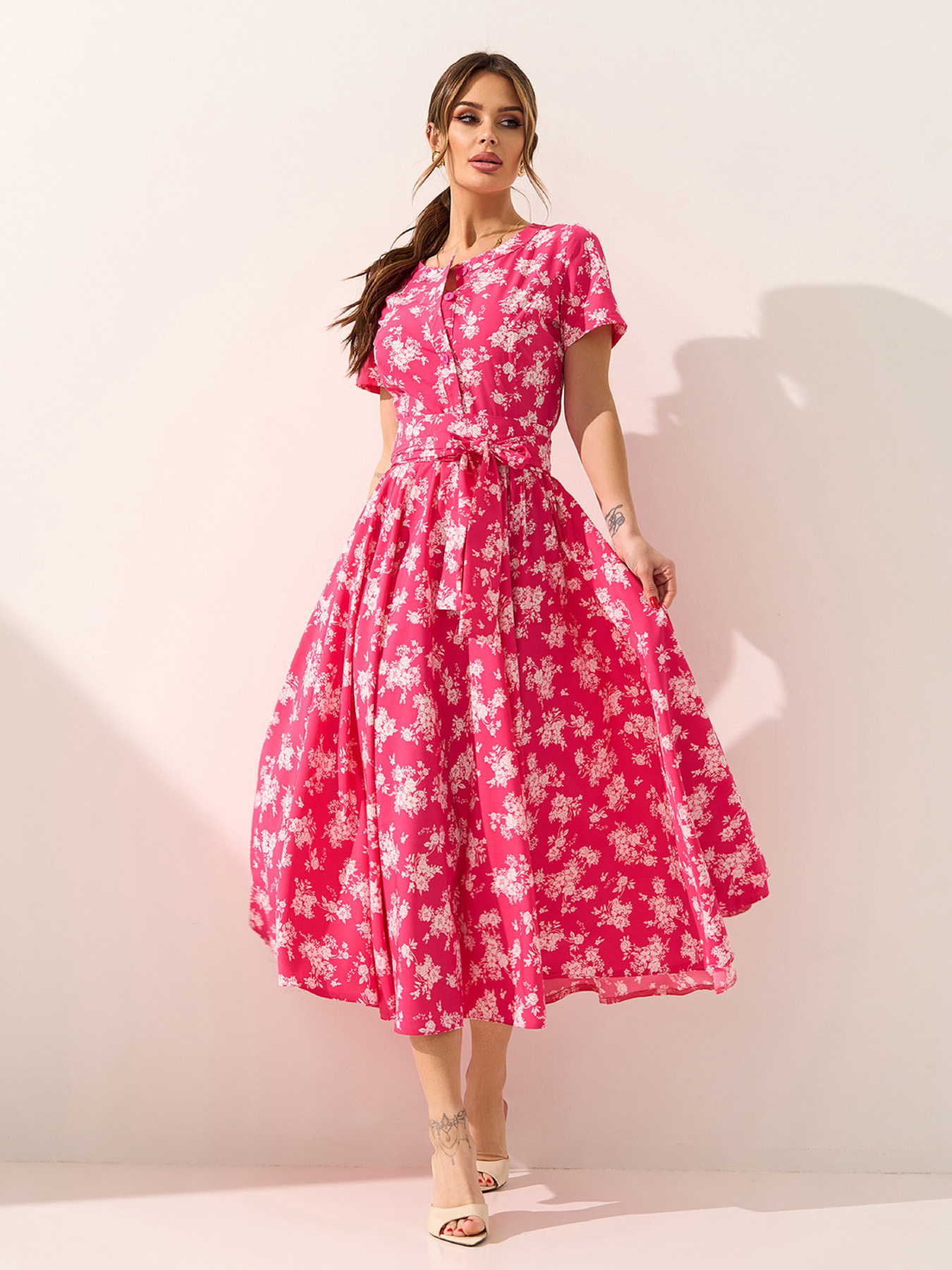 Платья ISSA Plus модель 15587_малиновый Фото