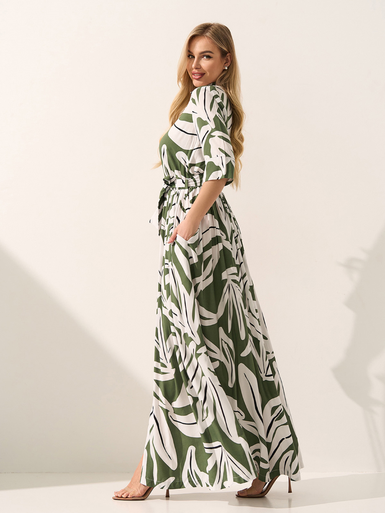 Платья ISSA Plus модель 15591_оливковый Фото