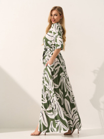 Платья ISSA Plus модель 15591_оливковый Фото