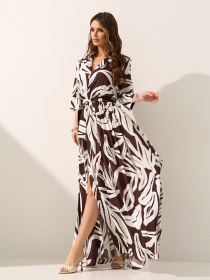 Платья ISSA Plus модель 15591_темно-коричневый Фото