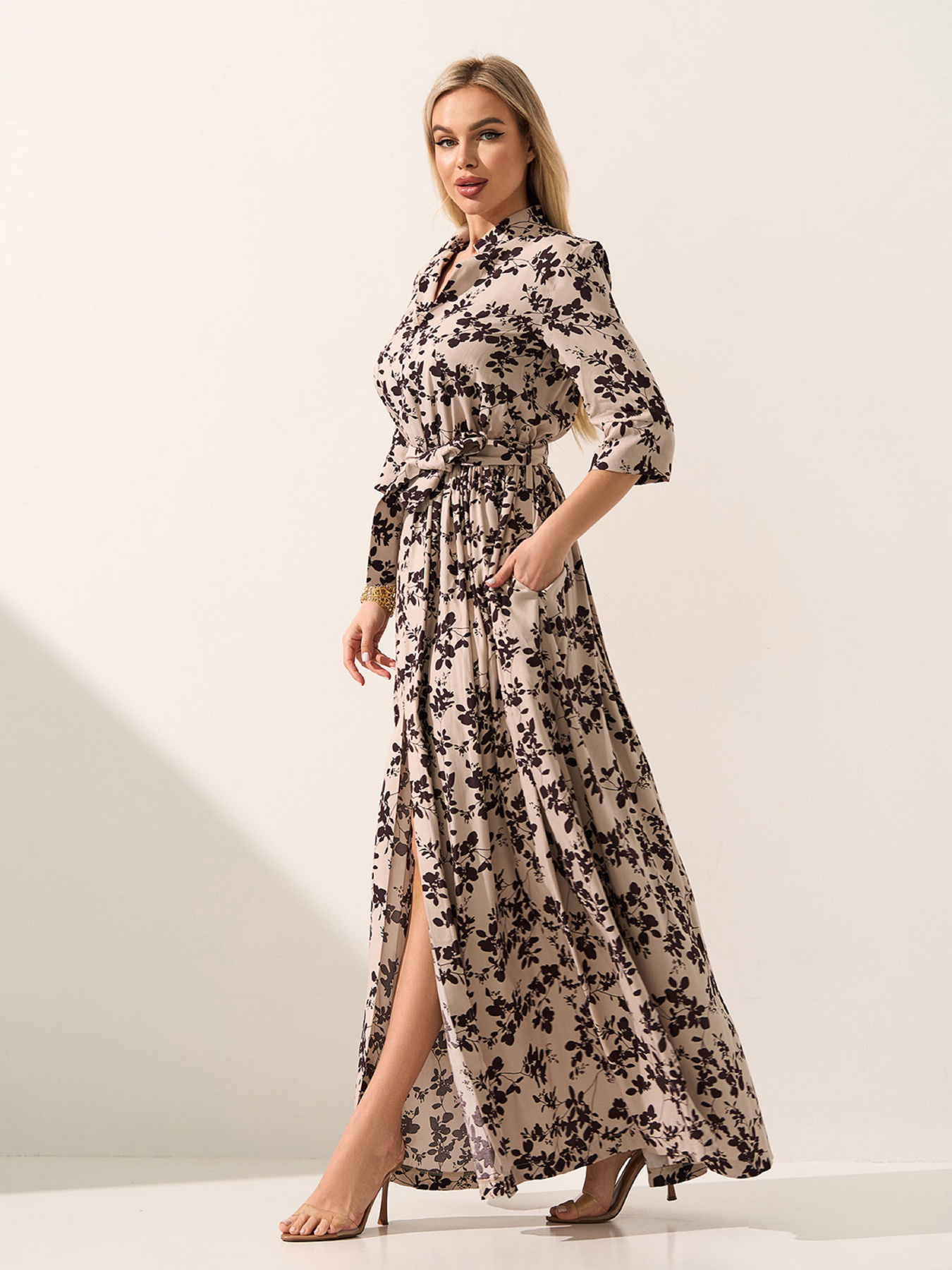 Платья ISSA Plus модель 15593_бежевый Фото