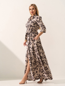 Платья ISSA Plus модель 15593_бежевый Фото