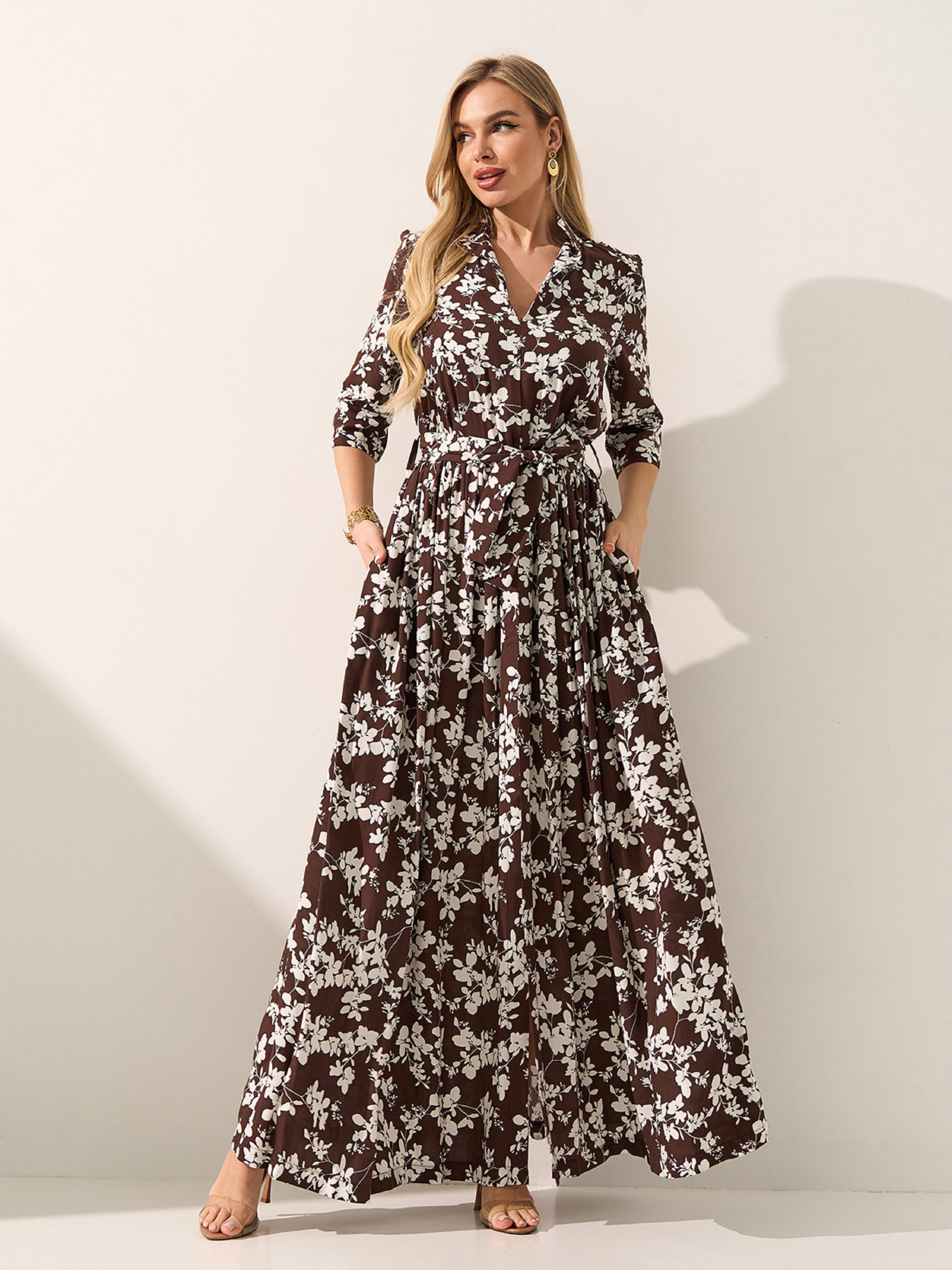 Платья ISSA Plus модель 15593_темно-коричневый Фото