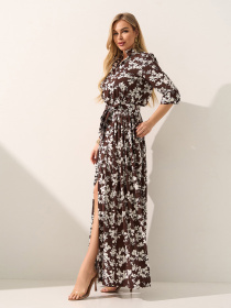 Платья ISSA Plus модель 15593_темно-коричневый Фото