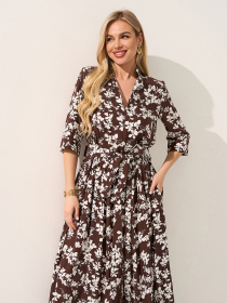 Платья ISSA Plus модель 15593_темно-коричневый Фото