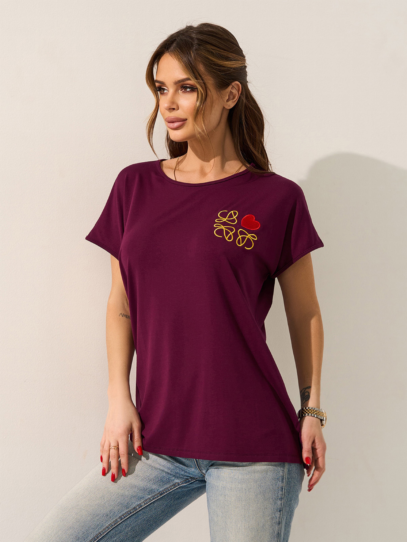 Футболки и поло ISSA Plus модель 15594_темно-бордовый Фото