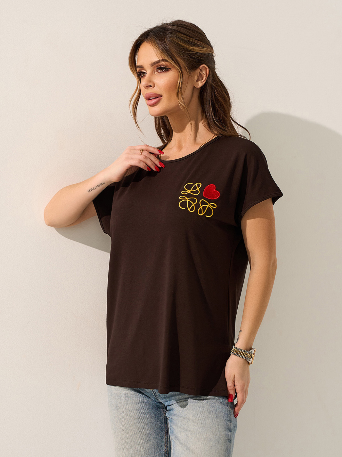 Футболки и поло ISSA Plus модель 15594_темно-коричневый Фото