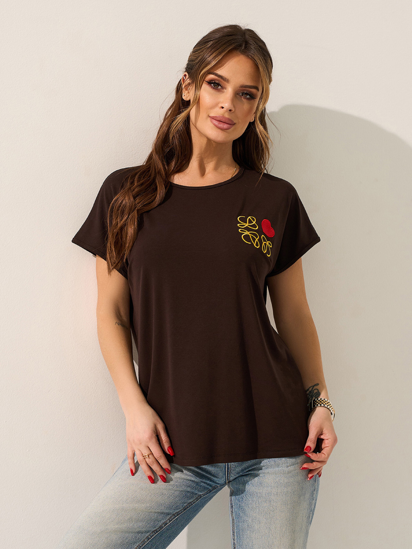 Футболки и поло ISSA Plus модель 15594_темно-коричневый Фото