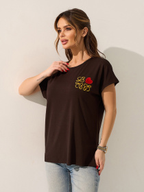 Футболки и поло ISSA Plus модель 15594_темно-коричневый Фото