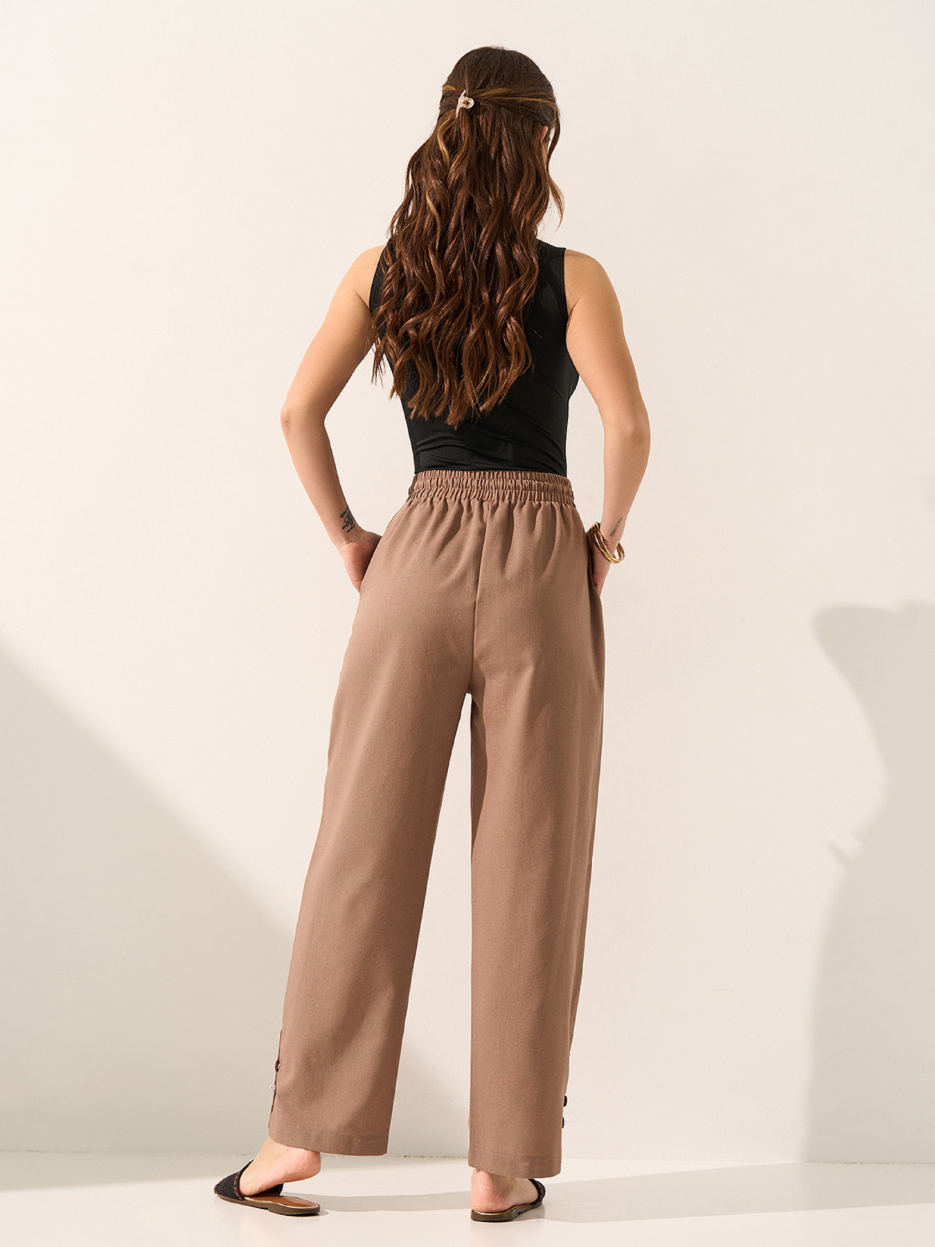 Брюки ISSA Plus модель 15601_коричневый Фото