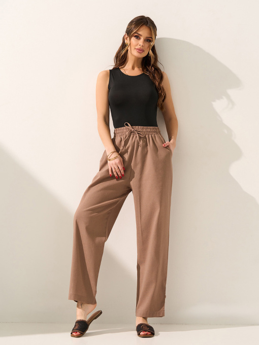 Брюки ISSA Plus модель 15601_коричневый Фото