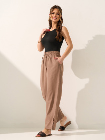 Брюки ISSA Plus модель 15601_коричневый Фото