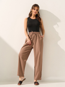 Брюки ISSA Plus модель 15601_коричневый Фото