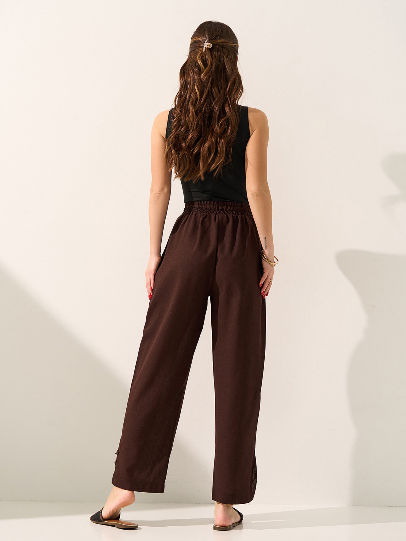 Брюки ISSA Plus модель 15601_темно-коричневый Фото