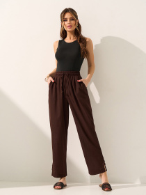 Брюки ISSA Plus модель 15601_темно-коричневый Фото