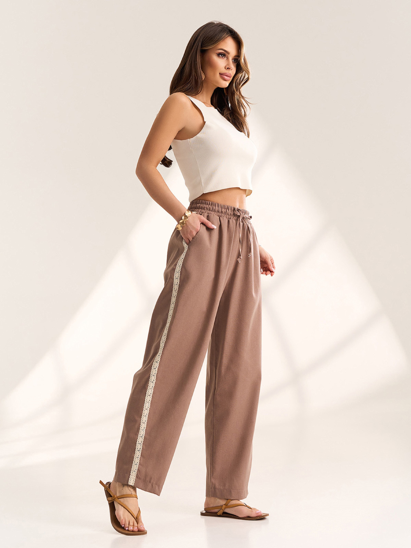 Штани ISSA Plus модель 15616_коричневый Фото