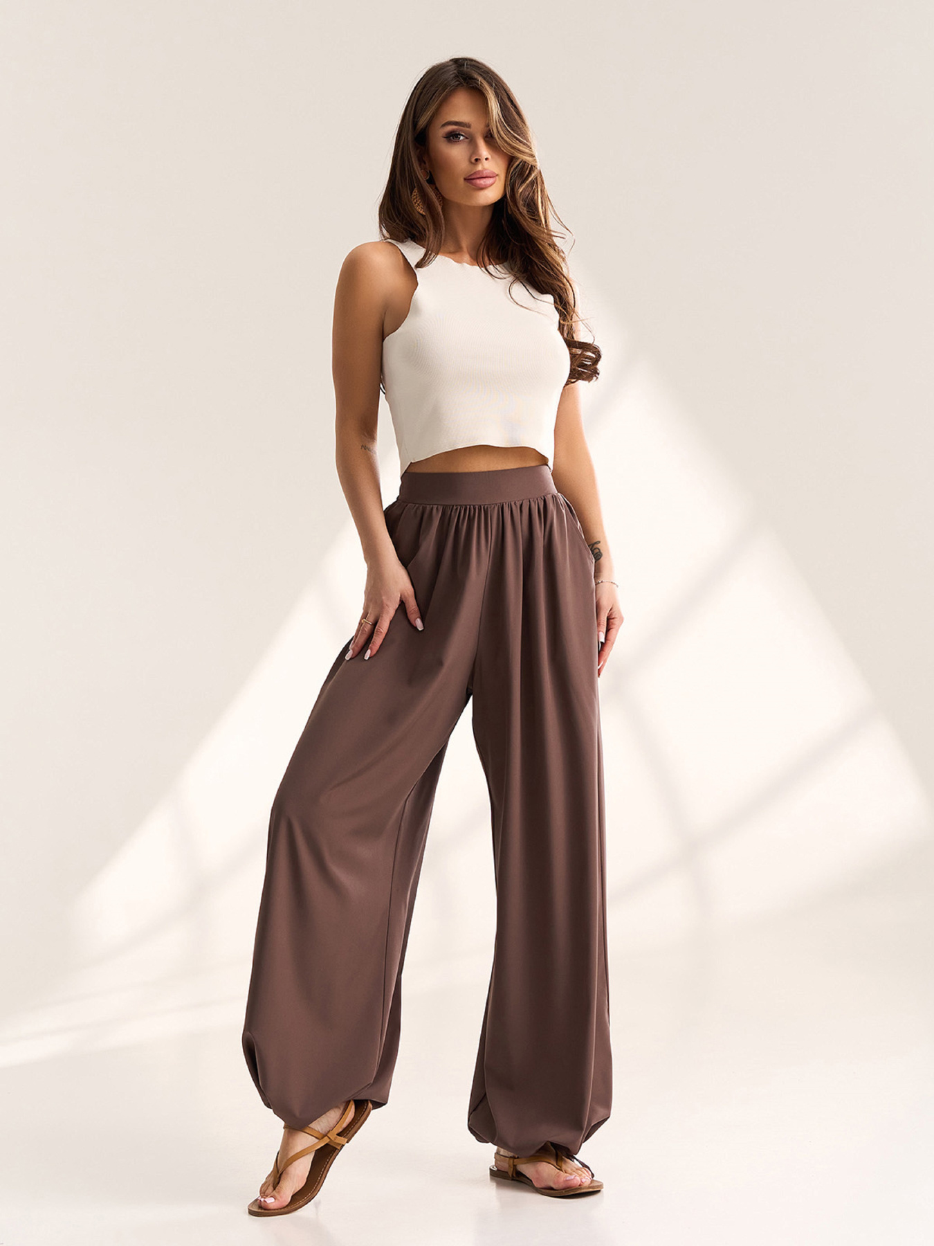 Брюки ISSA Plus модель SA-711_коричневый Фото