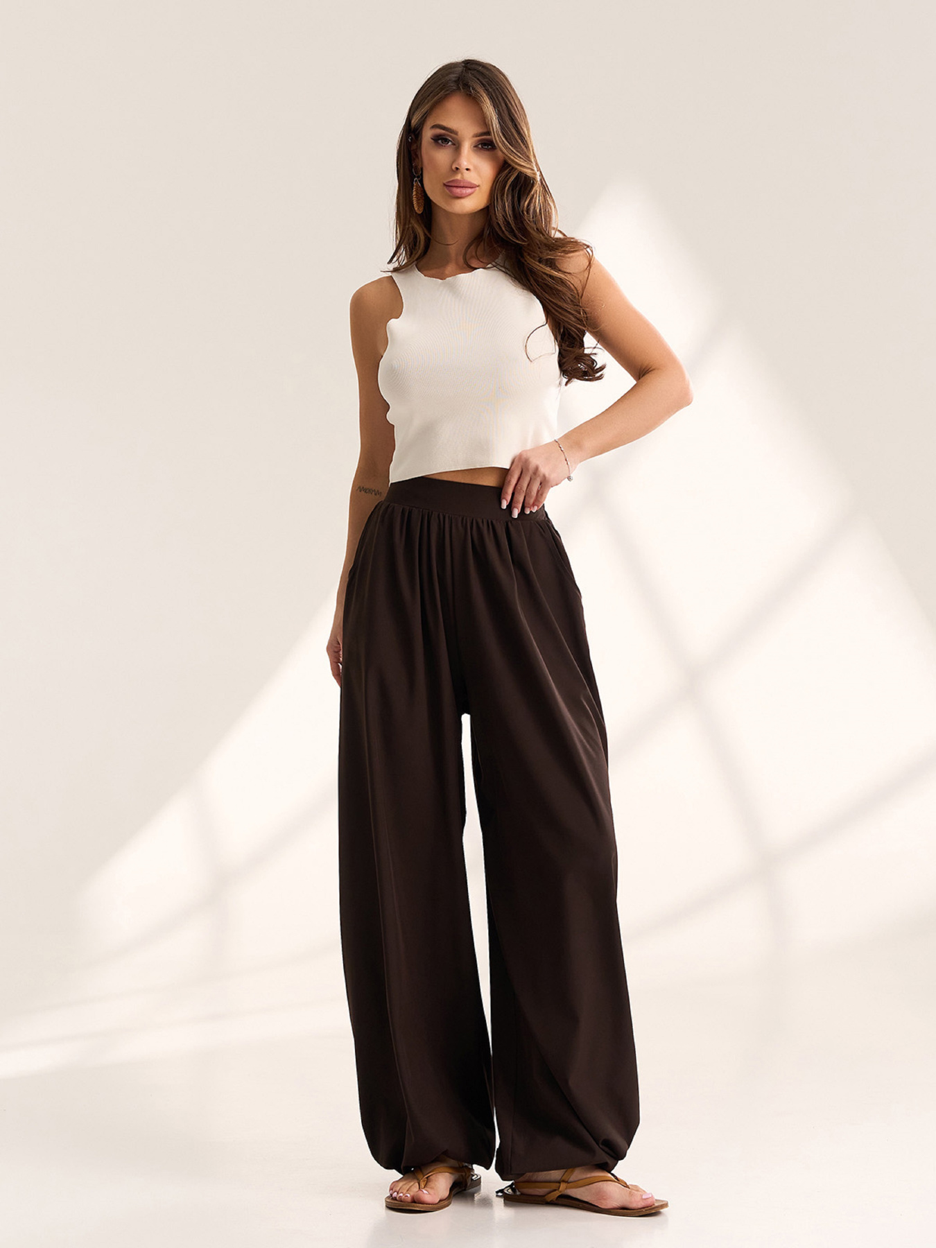 Брюки ISSA Plus модель SA-711_темно-коричневый Фото