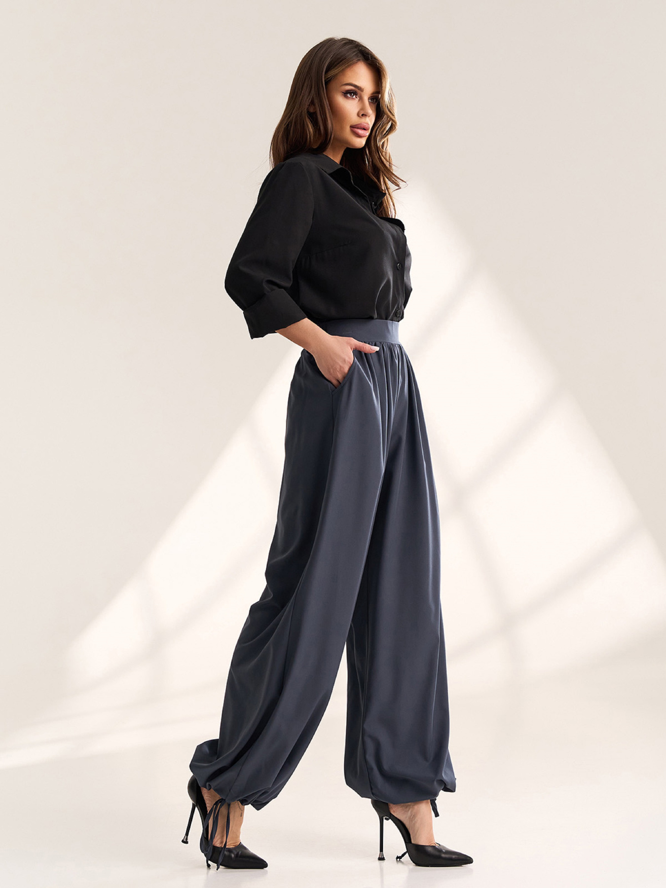 Брюки ISSA Plus модель SA-711_темно-серый Фото