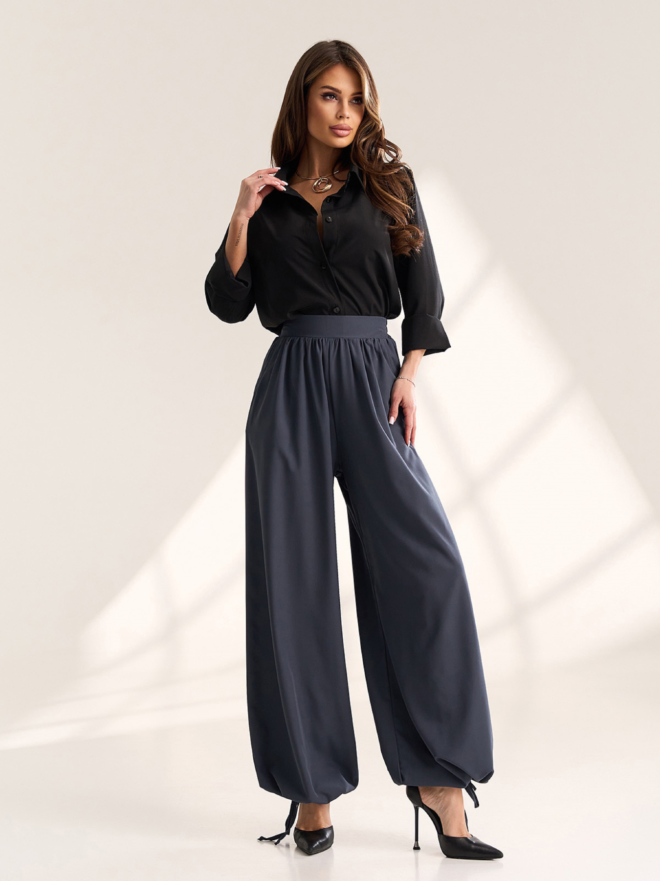 Брюки ISSA Plus модель SA-711_темно-серый Фото