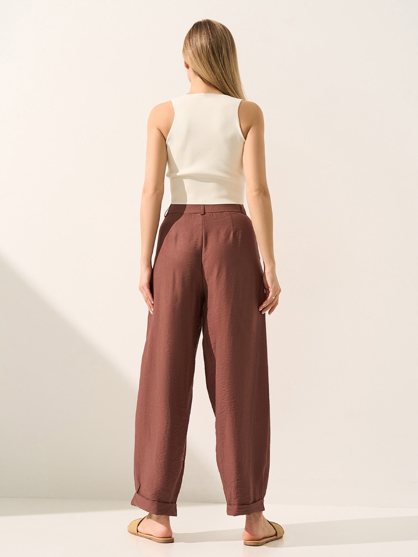 Брюки ISSA Plus модель SA-712_коричневый Фото