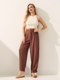 Брюки ISSA Plus модель SA-712_коричневый Фото
