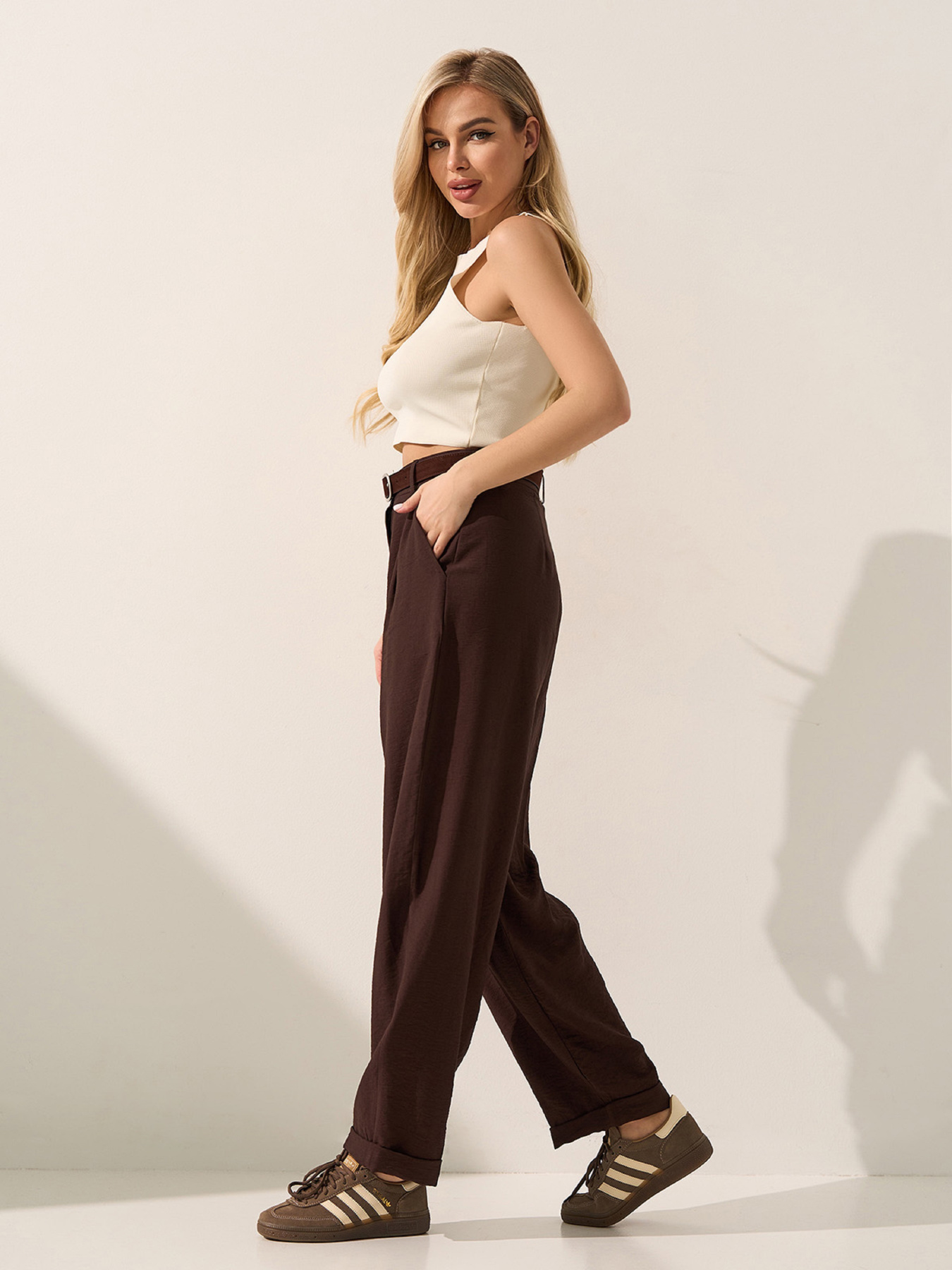 Брюки ISSA Plus модель SA-712_темно-коричневый Фото