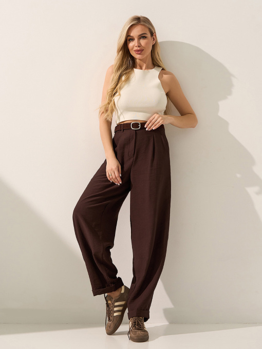 Брюки ISSA Plus модель SA-712_темно-коричневый Фото