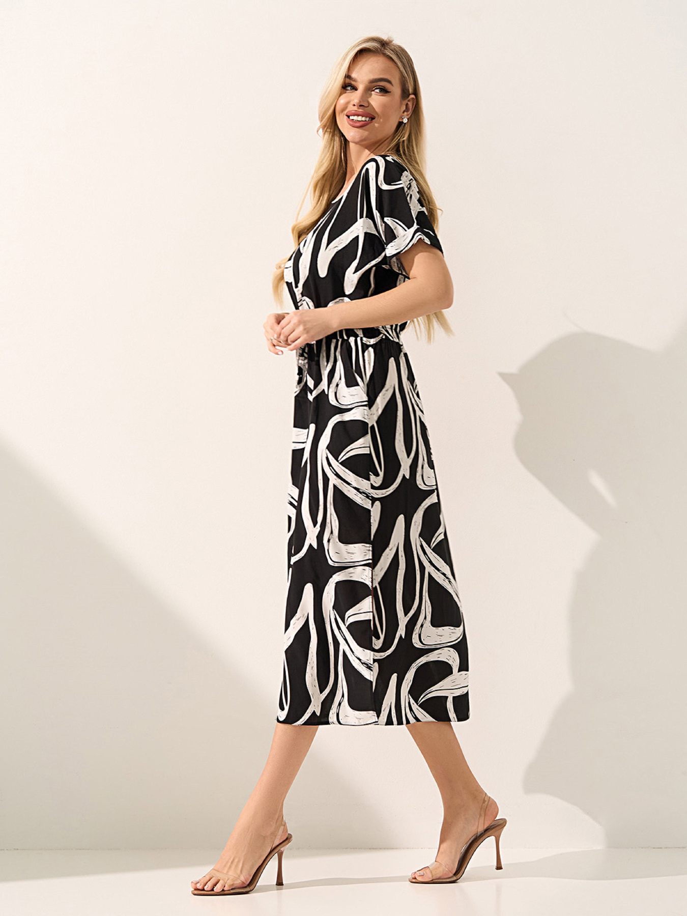 Платья ISSA Plus модель SA-713_черный_белый Фото