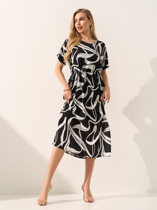 Платья ISSA Plus модель SA-713_черный_белый Фото